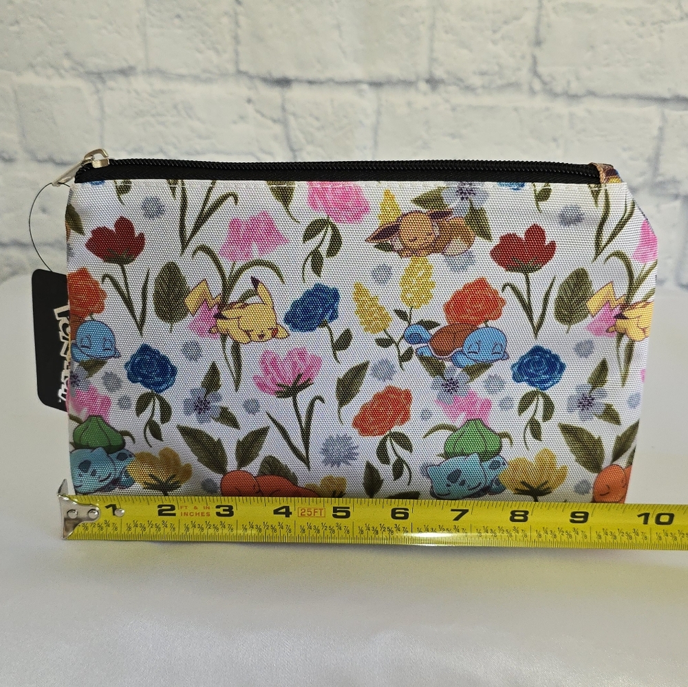 Pokemon Starters Floral Travel Pouch Pokémon Bag Pikachu Eevee Gen 1 Starter New - Picture 15 of 16